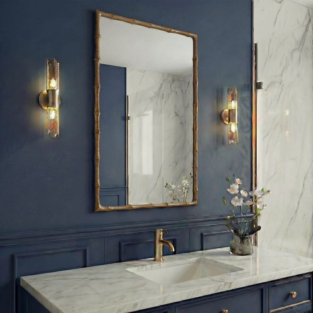 Charleston Antique Brass Bamboo Mirror