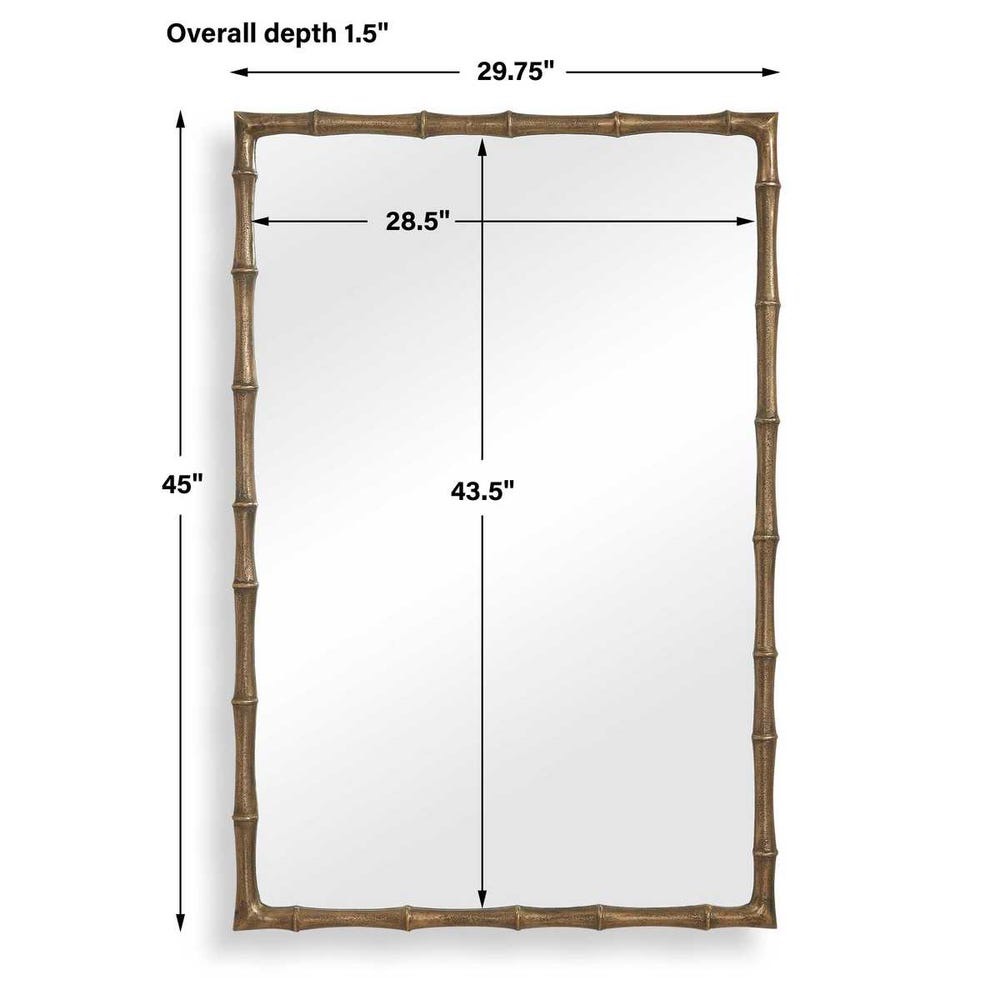 Charleston Antique Brass Bamboo Mirror - Image 4