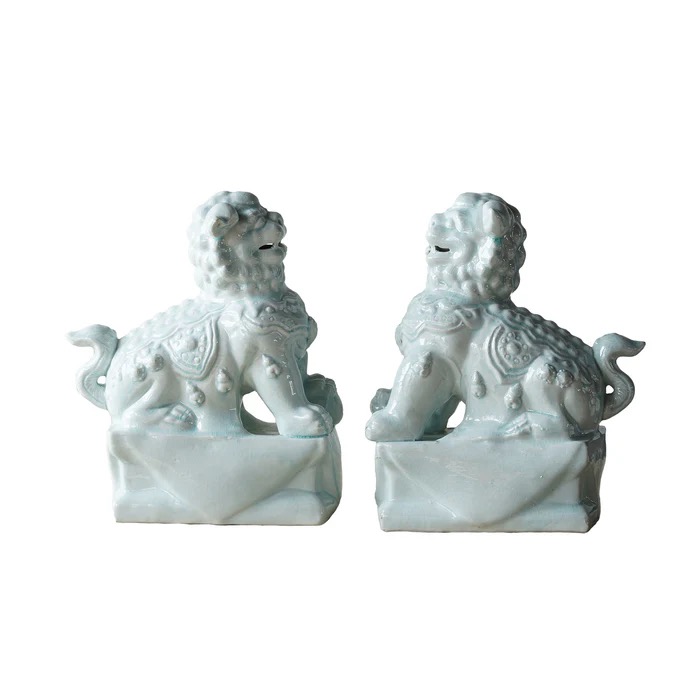 Jingdezhen Porcelain Lion Sitting, Pair - Image 2