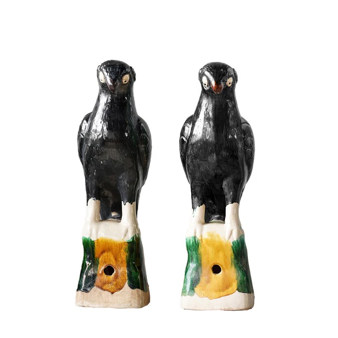 Jingdezhen Hand-Painted Porcelain Bird, Pair - Image 5