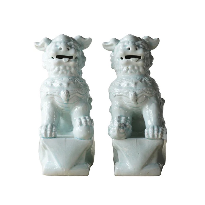 Jingdezhen Porcelain Lion Sitting, Pair - Image 4