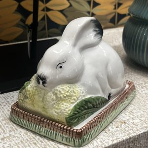 Vintage Bunny Butter Dish